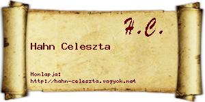 Hahn Celeszta névjegykártya